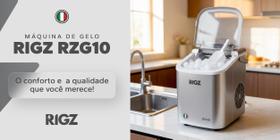 Máquina de Gelo RIGZ RGZ10 12kg 9 Cubos por Ciclo 100W Prata