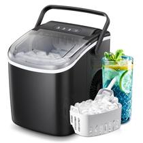 Máquina de Gelo ZAFRO - Compacta, Autolimpante, 26 Libras/24h - Preta