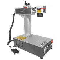 Máquina de Gravação Laser Metais Fiber Mini 50w com Entrada Eixo Rotativo BSL