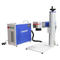 Máquina de Gravação Laser Metais Fiber Portátil 30w com Entrada Eixo Rotativo