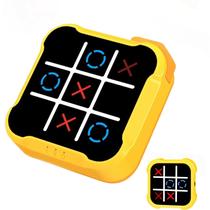 Máquina de jogo educacional portátil Tic Tac Toe 4 em 1 amarela