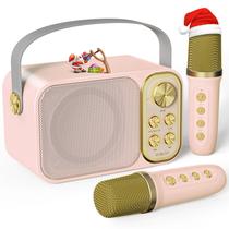 Máquina de karaokê BESCOST Mini para crianças com 2 microfones sem fio Máquina de karaokê BESCOST Mini para crianças com 2 microfones sem fio