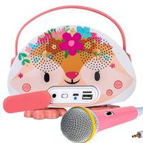 Máquina de Karaoke com Bluetooth e Alto-Falante - Microfone Infantil Qyson