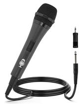 Máquina de Karaokê com Microfone com Fio (Preta) - Dinâmica