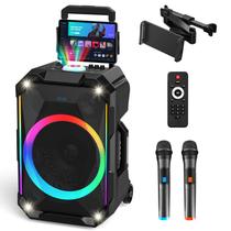 Máquina de Karaokê CYTYUNN Woofer de 12" com 2 Microfones Sem Fio
