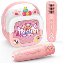 Máquina de karaokê Delighkidz Mini Unicorn com 2 microfones sem fio