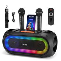 Máquina de karaokê Delxo com 2 microfones sem fio Bluetooth