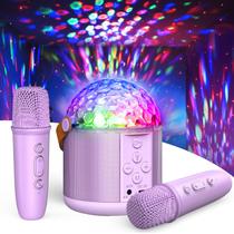 Máquina de karaokê FunForFun! com luzes LED de discoteca Bluetooth