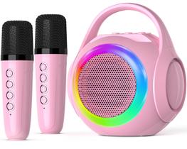 Máquina de karaokê Hockvill Mini para crianças com 2 microfones Bluetooth Máquina de karaokê Hockvill Mini para crianças com 2 microfones Bluetooth