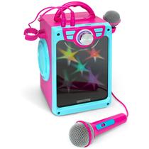 Máquina de Karaokê Infantil Croove Kids Pink com 2 Microfones Bluetooth