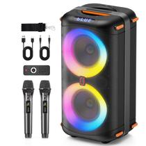 Máquina de karaokê Jokmic com 2 microfones sem fio Bluetooth