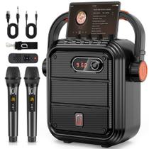 Máquina de Karaokê JYX com 2 Microfones Sem Fio Bluetooth 5.0