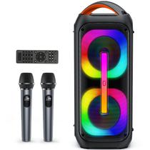 Máquina de karaokê JYX com 2 microfones sem fio Bluetooth