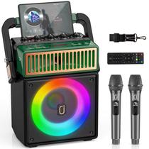 Máquina de Karaokê JYX com 2 Microfones Sem Fio e Alto-Falante Bluetooth