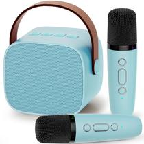 Máquina de karaokê Kingci Mini Bluetooth portátil com 2 microfones