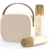 Máquina de karaokê MEGUO Mini com 2 microfones sem fio Bluetooth Máquina de karaokê MEGUO Mini com 2 microfones sem fio Bluetooth