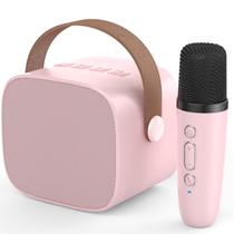 Máquina de karaokê MEGUO Mini Microfone de Karaokê rosa 1 microfone