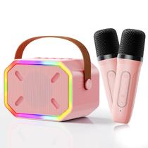 Máquina de Karaokê Mini Portátil Niskite com Microfones Sem Fio e Alterador de Voz