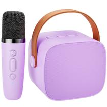 Máquina de karaokê para crianças, alto-falante Bluetooth portátil com microfone sem fio, presentes e brinquedos para meninas de 4, 5, 6, 7, 8, 9, 10 anos e festa em família (roxa) - IROO