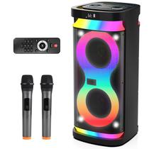 Máquina de Karaokê Party Speaker DFTRT 40W - com 2 Microfones