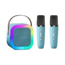 Máquina De Karaokê Portátil Bluetooth Com Microfones Sem Fio Sistema De Alto-falante 53 PA Para