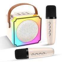 Máquina de Karaokê Portátil Caiord Mini Bluetooth - 2 Microfones Bege Máquina de Karaokê Portátil Caiord Mini Bluetooth - 2 Microfones Bege