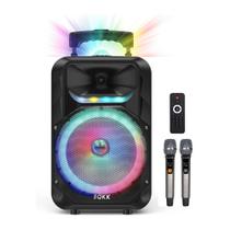Máquina de Karaokê Portátil EQKK com 2 Microfones Sem Fio - 10 Polegadas