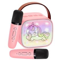 Máquina de karaokê RelaxPad Mini para crianças com 2 microfones rosa Máquina de karaokê RelaxPad Mini para crianças com 2 microfones rosa