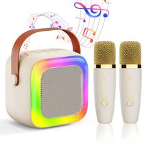 Máquina de karaokê SECULEAD Mini com 2 microfones sem fio para crianças Máquina de karaokê SECULEAD Mini com 2 microfones sem fio para crianças