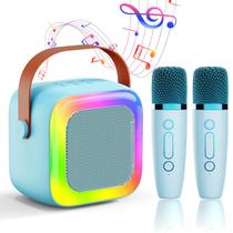 Máquina de karaokê SECULEAD Mini com 2 microfones sem fio para crianças Máquina de karaokê SECULEAD Mini com 2 microfones sem fio para crianças