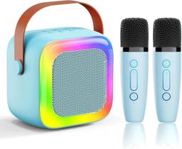 Máquina de karaokê SECULEAD Mini para crianças, adolescentes e adultos com 2 microfones Máquina de karaokê SECULEAD Mini para crianças, adolescentes e adultos com 2 microfones