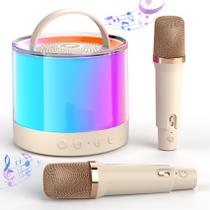 Máquina de karaokê TAEMVV 2024 New Round Mini Portátil Bluetooth