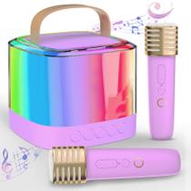 Máquina de karaokê TAEMVV: mini alto-falante Bluetooth, 2 microfones sem fio Máquina de karaokê TAEMVV: mini alto-falante Bluetooth, 2 microfones sem fio
