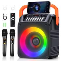 Máquina de Karaokê Yuun com 2 Microfones Sem Fio e Alto-Falante de 6,5 Polegadas