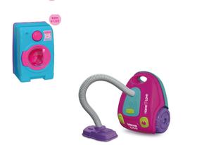 Maquina De Lavar + Aspirador Pó Brinquedo Menina Usual Brinquedos