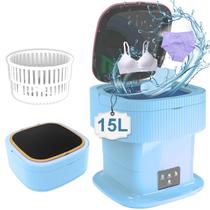 Máquina de Lavar Portátil ABXKZ 15L com Secador Giratório - Azul