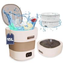 Máquina de Lavar Portátil ABXKZ 15L com Secador Giratório - Marrom