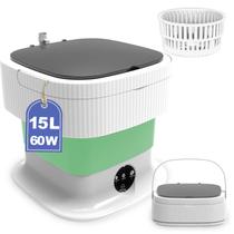 Máquina de Lavar Portátil ABXKZ 15L com Secador Giratório - Verde