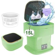 Máquina de Lavar Portátil ABXKZ 15L Mini com Secador - Verde