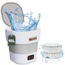 Máquina de Lavar Portátil ABXKZ Mini 15L com Secador Giratório - Cinza