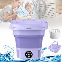 Máquina de lavar portátil HOVTOIL 8L com 3 modos de temporização roxa
