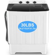 Máquina de lavar portátil Nictemaw Twin Tub 30kg preto+branco