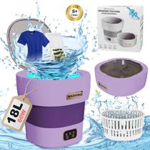 Máquina de Lavar Portátil SWOJG 18L com Função de Centrifugação - Roxa