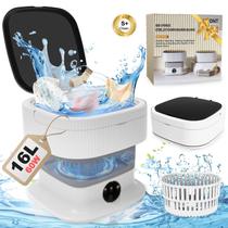 Máquina de Lavar Portátil SWOJG Mini 16L 60W - Lavagem por Rotação - Cinza Máquina de Lavar Portátil SWOJG Mini 16L 60W - Lavagem por Rotação - Cinza