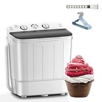 Máquina de Lavar Roupa Portátil Erivess Twin Tub 8,16kg com Escorredor
