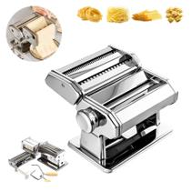 Máquina de Macarrão Inox Completa Para Ravióli Espaguete Talharim Lasanha Com Cilindro Laminador Dasshaus