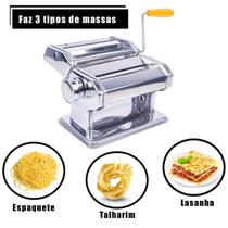 Máquina de Macarrão Lasanha Massa Caseira Manual em Aço Inox - BR