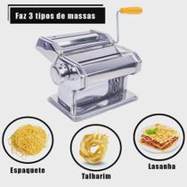 Máquina De Macarrão Lasanha Massa Caseira Manual Em Aço Inox