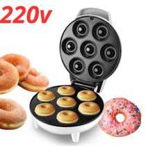 Maquina De Mini Donuts Café Da Manhã 7 Mini Rosquinha Elétrica 110V e 220v Portátil Máquina Grande 7 Donuts 110V