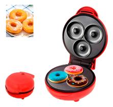Máquina De Mini Donuts Faz 3 Por Vez Antiaderente Cor Vermelho